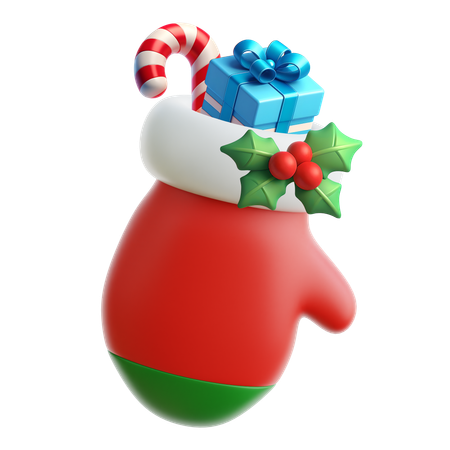 Guante de navidad  3D Icon