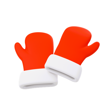 Guantes de navidad  3D Icon