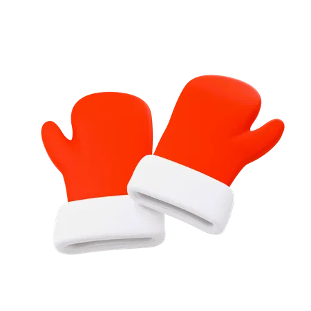 Guantes de navidad  3D Icon