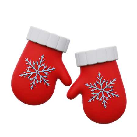 Guantes de navidad  3D Icon