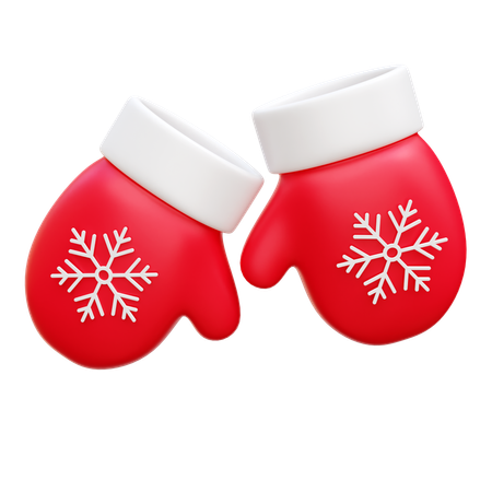 Guantes de navidad  3D Icon