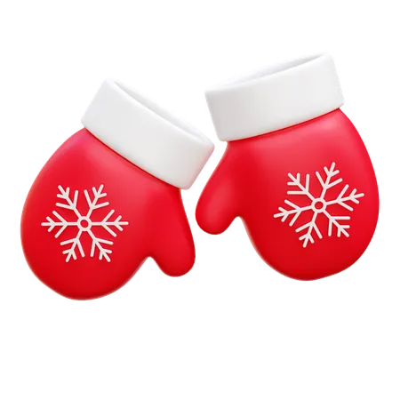 Guantes de navidad  3D Icon