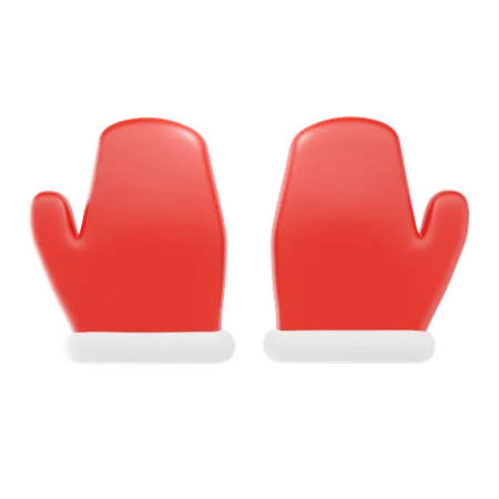 Guantes de navidad  3D Icon