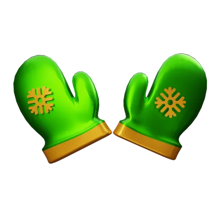 Guantes de navidad  3D Illustration