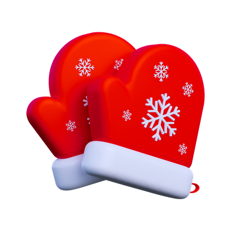 Guantes de navidad  3D Icon