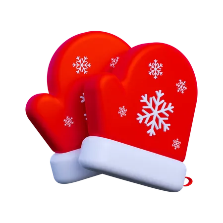 Guantes de navidad  3D Icon