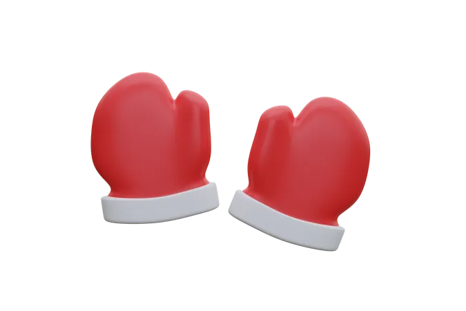 Guantes de navidad  3D Icon