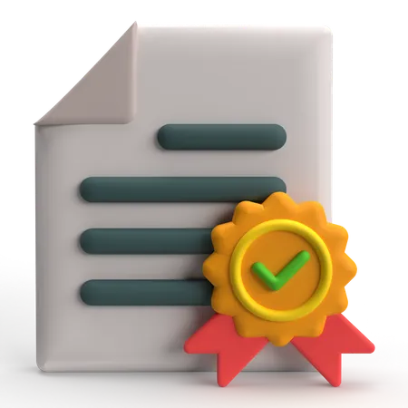 Guarantee certificate  3D Icon