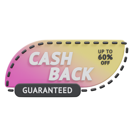 Guaranteed Cash Back Upto 60 Percent  3D Icon