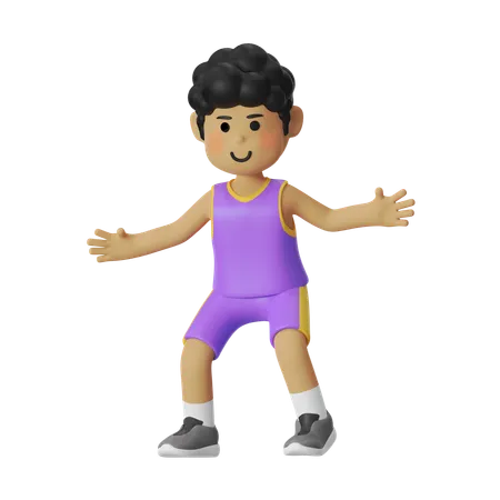 Guard Basketball Player Boy  3D Illustration