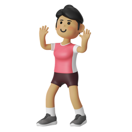 Guard-Volleyballspielerin Mädchen  3D Illustration