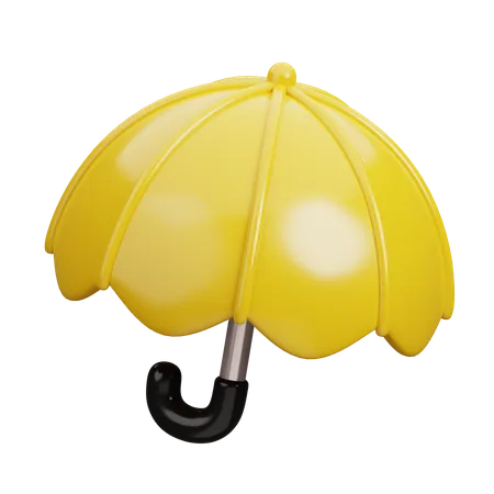 Guarda-chuva amarelo  3D Icon