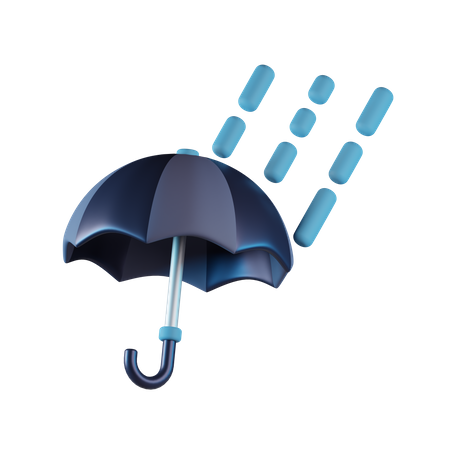 Chuva de guarda-chuva  3D Icon