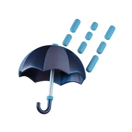 Chuva de guarda-chuva  3D Icon