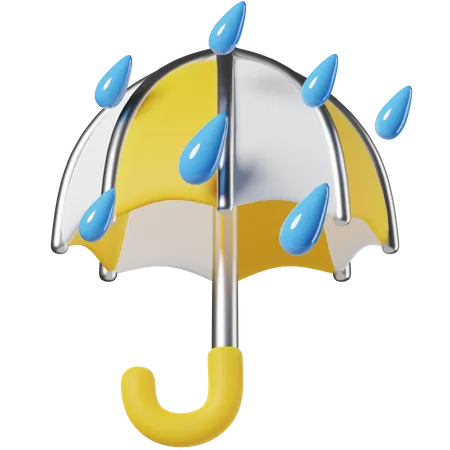 Guarda-chuva com gota de chuva  3D Icon