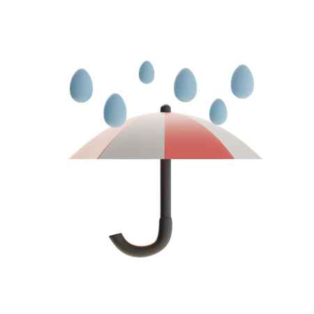 Guarda-chuva e água da chuva  3D Icon