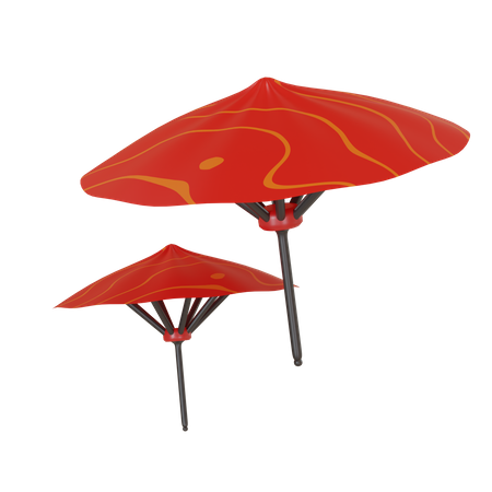 Guarda-chuva japonês  3D Illustration