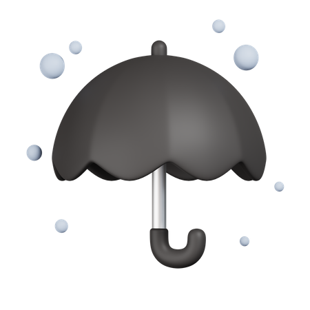 Guarda-chuva preto  3D Icon