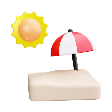 Guarda-sol  3D Icon