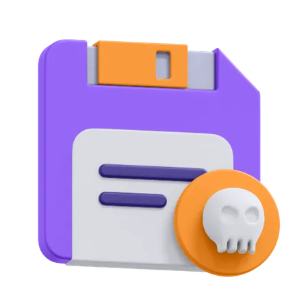 Un Icono De Virus Save Disk 3D Icon