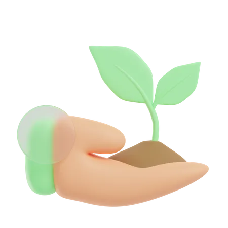 Salvar la planta  3D Illustration