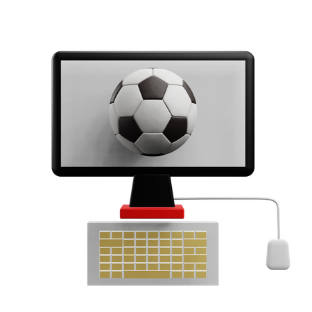 Guardare la partita di calcio in diretta  3D Icon