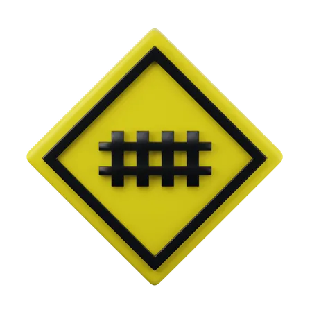 Guarded railroad crossing sign 3d icon  3D Icon