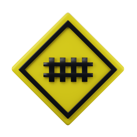 Guarded railroad crossing sign 3d icon  3D Icon