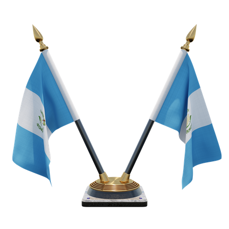 Guatemala Double Desk Flag Stand  3D Flag