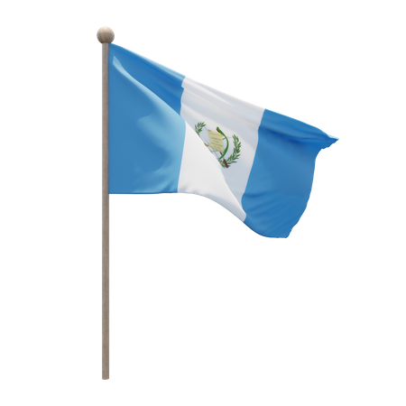 Guatemala Flag Pole  3D Flag