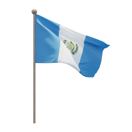 Guatemala Flag Pole  3D Illustration