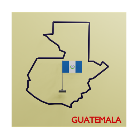 Guatemala Map  3D Icon