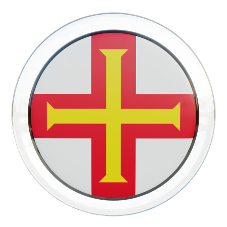 Guernsey Flag Glass  3D Icon