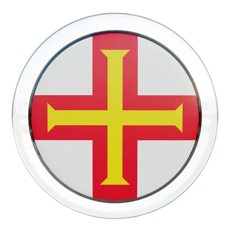 Guernsey Flagge Glas  3D Flag