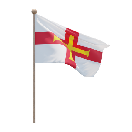 Guernsey Flagpole  3D Flag