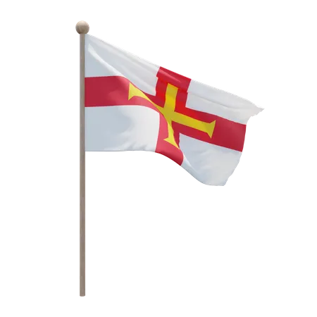 Guernsey Flagpole  3D Flag