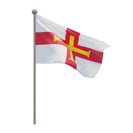 Guernsey Flagpole  3D Illustration