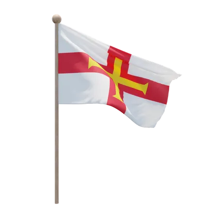Guernsey Flagpole  3D Illustration