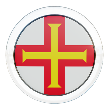Guernsey Round Flag  3D Icon