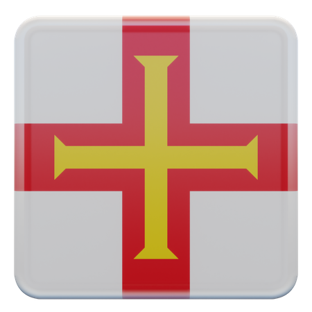 Guernsey Square Flag  3D Icon