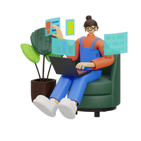 Guide to Sofa-Based Productivity  3D Icon