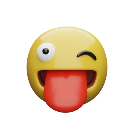 Cara guiñando un ojo con la lengua  3D Emoji