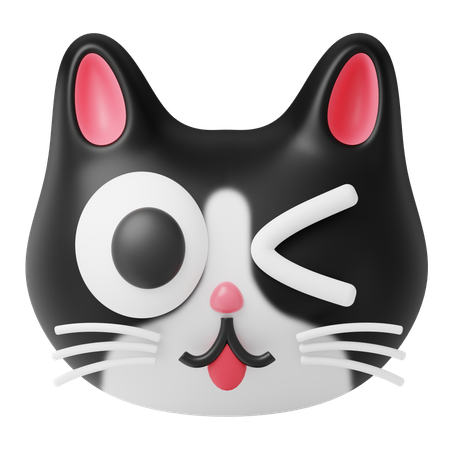 Gato guiñando un ojo  3D Icon