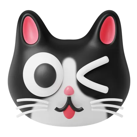 Gato guiñando un ojo  3D Icon