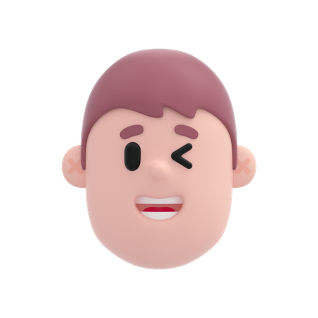 Chico guiñando un ojo  3D Emoji