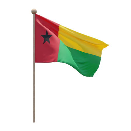 Asta de bandera de guinea bissau  3D Flag