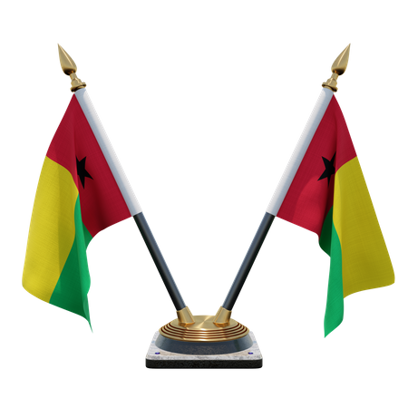 Soporte para bandera de escritorio doble de Guinea Bissau  3D Flag