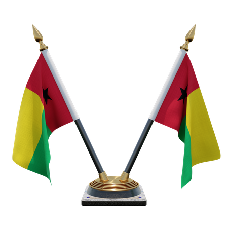 Soporte para bandera de escritorio doble (V) de Guinea Bissau  3D Icon