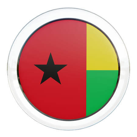 Guinea Bissau Flag Glass  3D Illustration