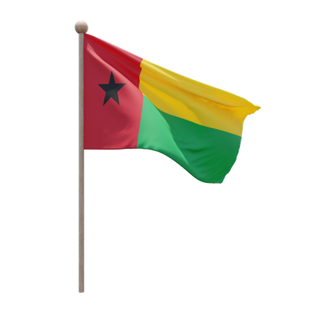 Guinea Bissau Flag Pole  3D Flag